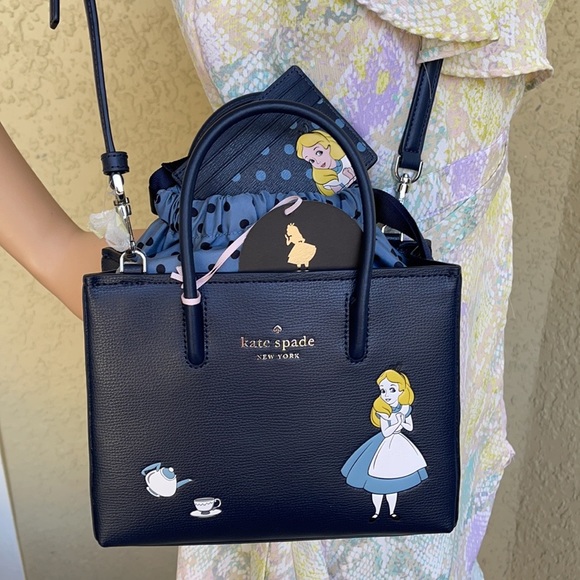 disney x kate spade NY alice in wonderland shopper crossbody bag & card holder - Picture 2 of 16
